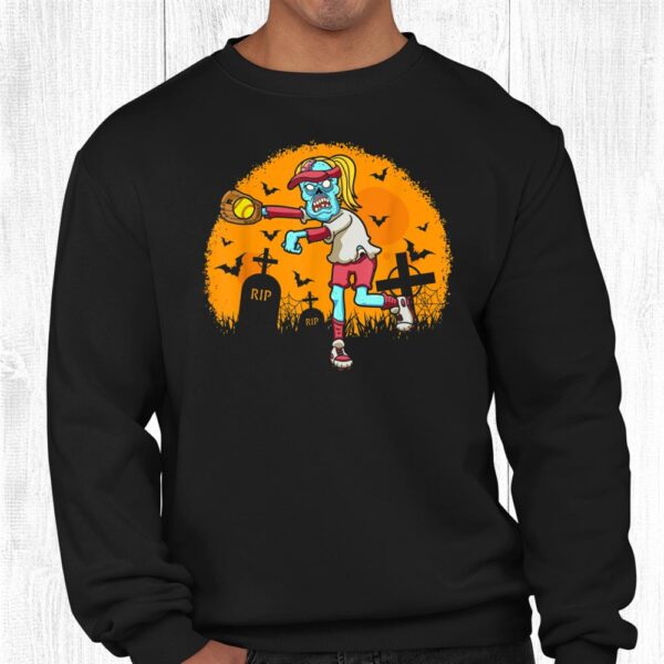 Softball Zombie Catcher Halloween Party Shirt