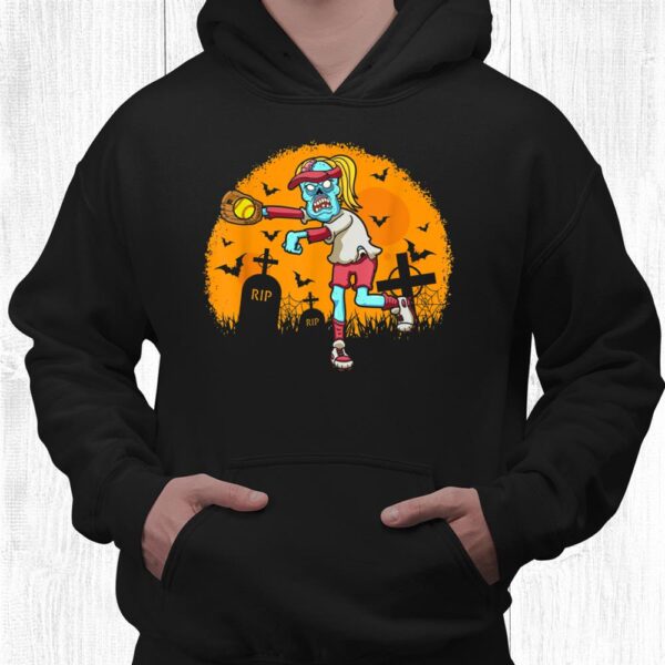 Softball Zombie Catcher Halloween Party Shirt
