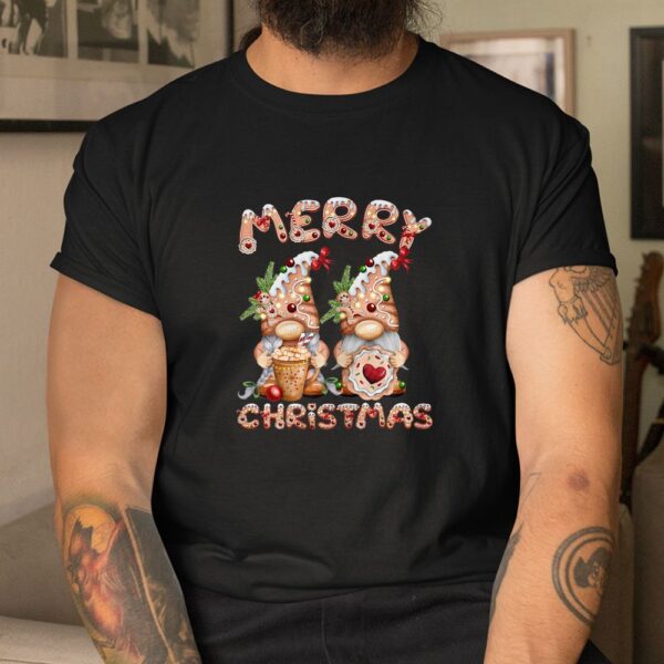 Gingerbread Gnomes With Cookie And Hot Cocoa Christmas Shirt