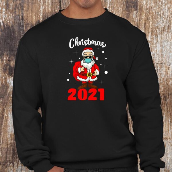 Christmas 2021 Santa Mask Matching Family Holiday Pajama Shirt