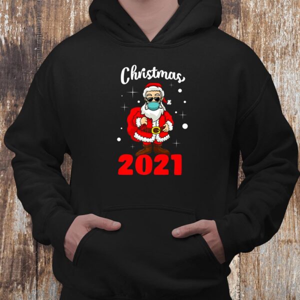 Christmas 2021 Santa Mask Matching Family Holiday Pajama Shirt