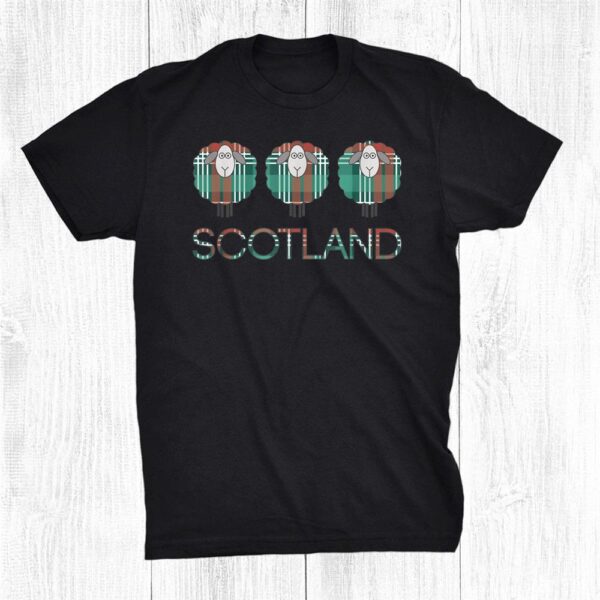 Trio Of Scottish Christmas Tartan Patterned Sheep Shirt