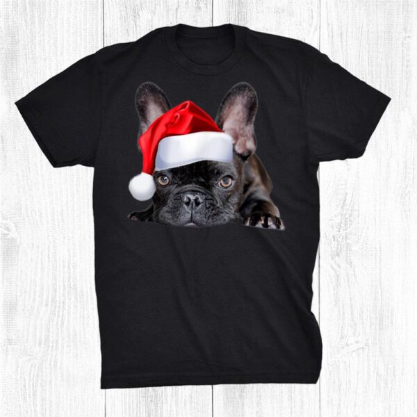 Cute French Bulldog Santa Hat Frenchie Image Christmas Cool Shirt