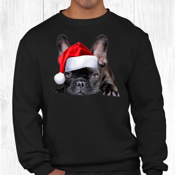 Cute French Bulldog Santa Hat Frenchie Image Christmas Cool Shirt