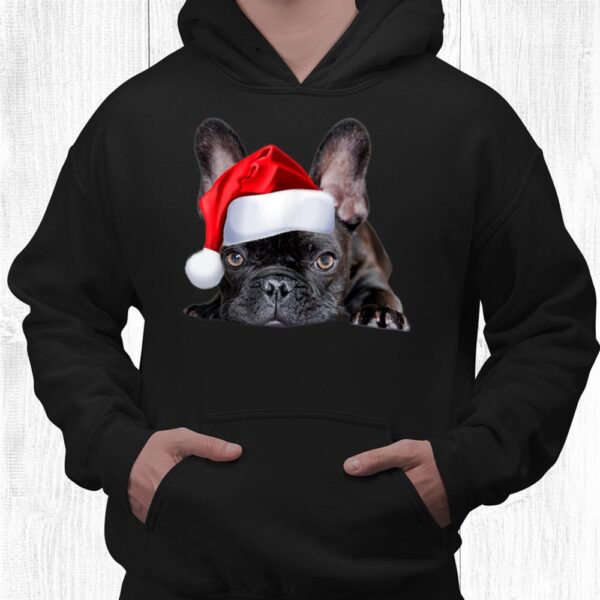 Cute French Bulldog Santa Hat Frenchie Image Christmas Cool Shirt