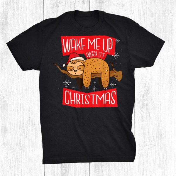 Christmas Sloth Retro Funny Design Sloth Shirt