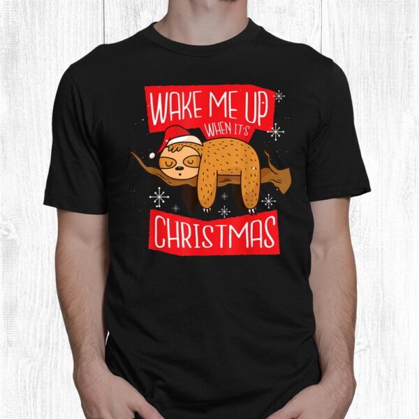 Christmas Sloth Retro Funny Design Sloth Shirt