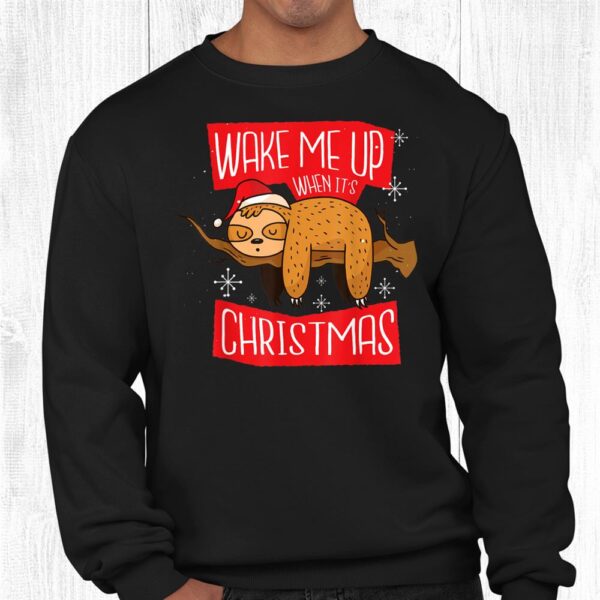 Christmas Sloth Retro Funny Design Sloth Shirt