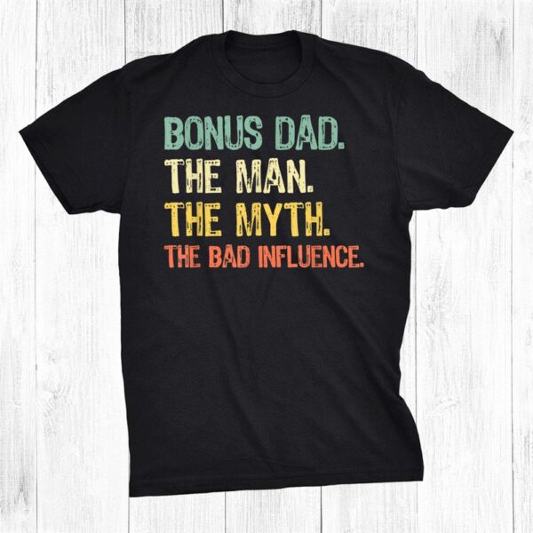 Bonus Dad The Man Myth Bad Influence Retro Christmas Shirt