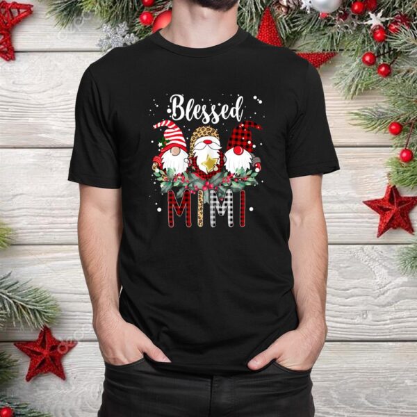 Three Gnomes In Leopard Printed Buffalo Plaid Christmas Shirt