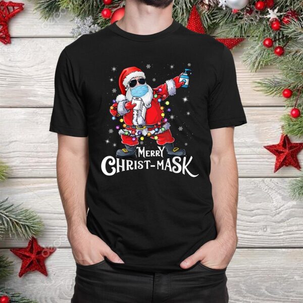 Santa Dabbing Wearing Mask Funny Christmas Shirt