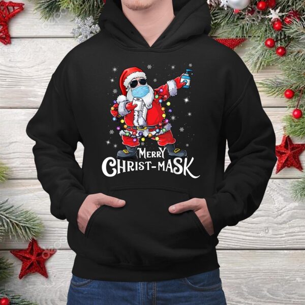 Santa Dabbing Wearing Mask Funny Christmas Shirt