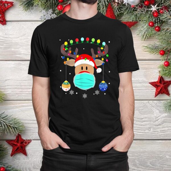 Mask Cute Rudolph Reindeer Christmas Mask Shirt