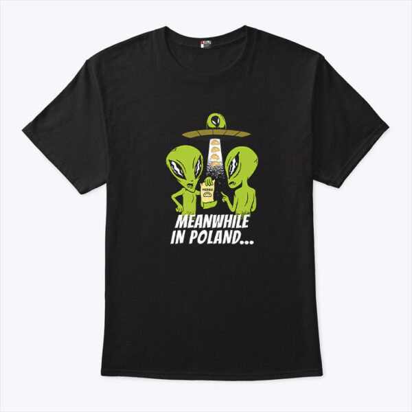 Alien Abduction Pierogi Polish Meanwhile In Poland Tee black
