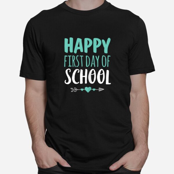 Happy First Day Of School T Shirt Teacher Student Arrow Cute Shirt