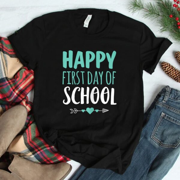 Happy First Day Of School T Shirt Teacher Student Arrow Cute Shirt