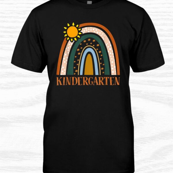 Kindergarten Teacher Students Rainbow Back School Cute Shirt