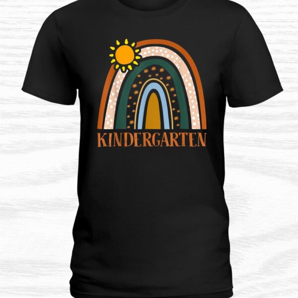 Kindergarten Teacher Students Rainbow Back School Cute Shirt