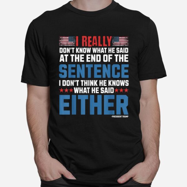 I Really Don't What He Said At The End Of That Sentence Shirt