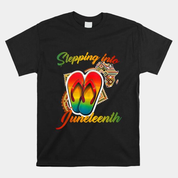 Stepping Into Juneteenth A Pair Of Flip Flop Shirt