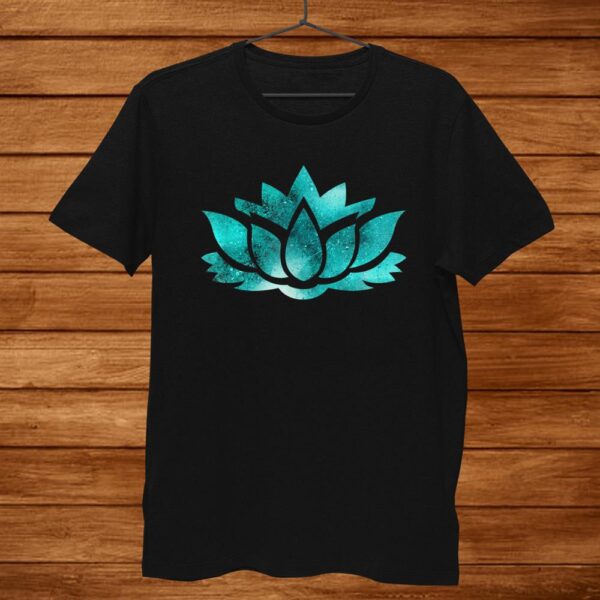Lotus Flower Yoga Spiritual Dreamy Teal Colorful Shirt