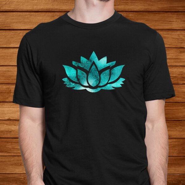 Lotus Flower Yoga Spiritual Dreamy Teal Colorful Shirt