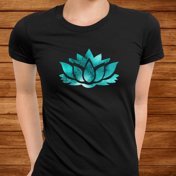 Lotus Flower Yoga Spiritual Dreamy Teal Colorful Shirt