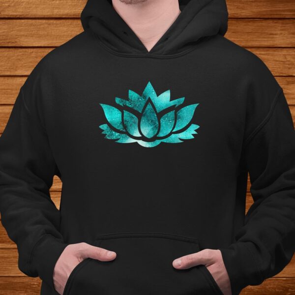 Lotus Flower Yoga Spiritual Dreamy Teal Colorful Shirt