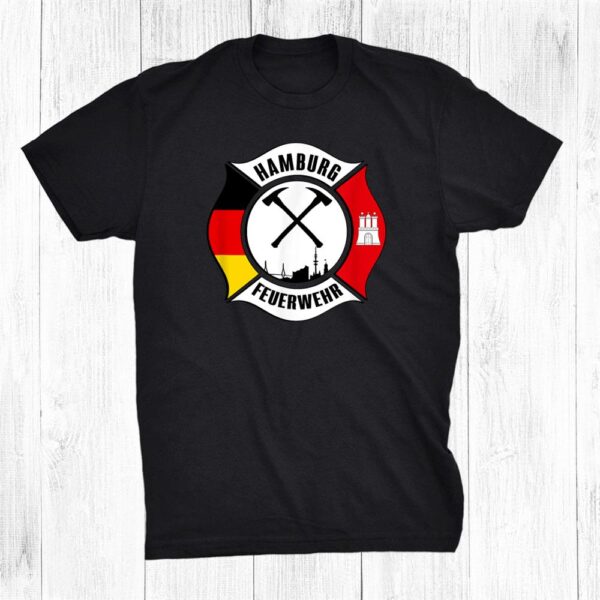 Hamburg Germany Fire Rescue Department Fireman Uniform Flag Shirt