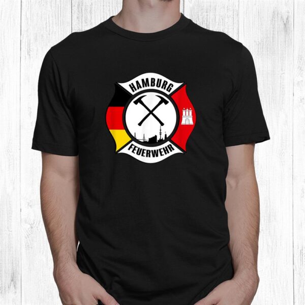 Hamburg Germany Fire Rescue Department Fireman Uniform Flag Shirt