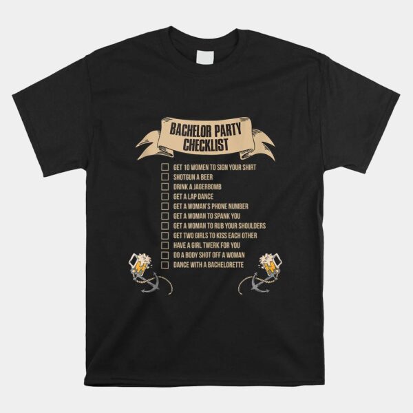Bachelor Party Checklist Shirt