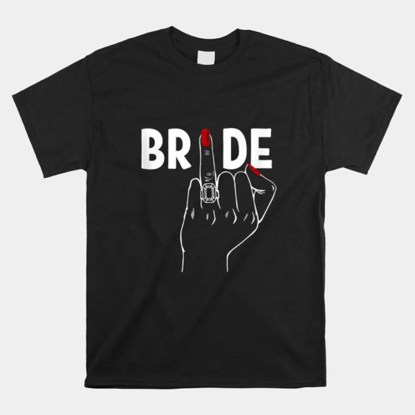 Wedding Honeymoon Bachelorette Red Finger Ring Fiance Bride Shirt