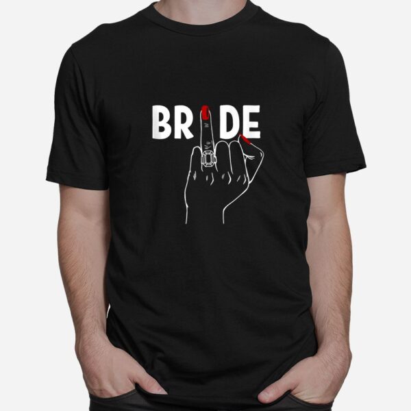 Wedding Honeymoon Bachelorette Red Finger Ring Fiance Bride Shirt