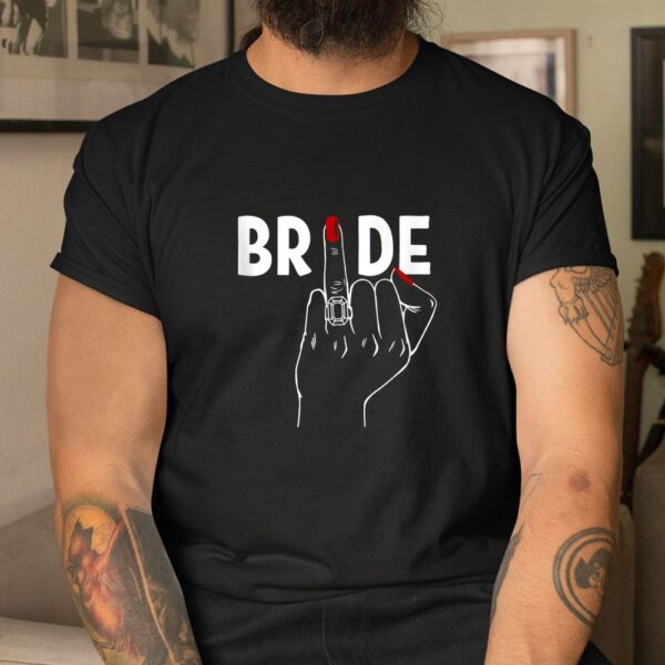 Wedding Honeymoon Bachelorette Red Finger Ring Fiance Bride Shirt