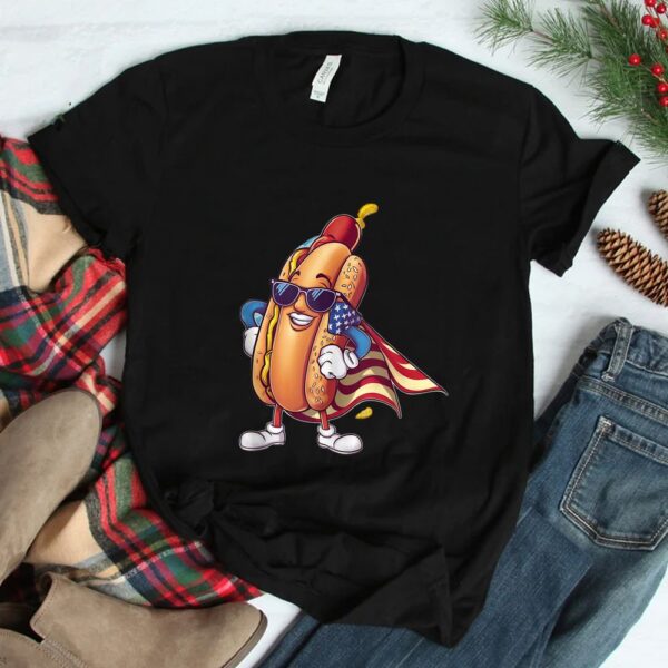 Hot Dog American Flag Superhero Shirt
