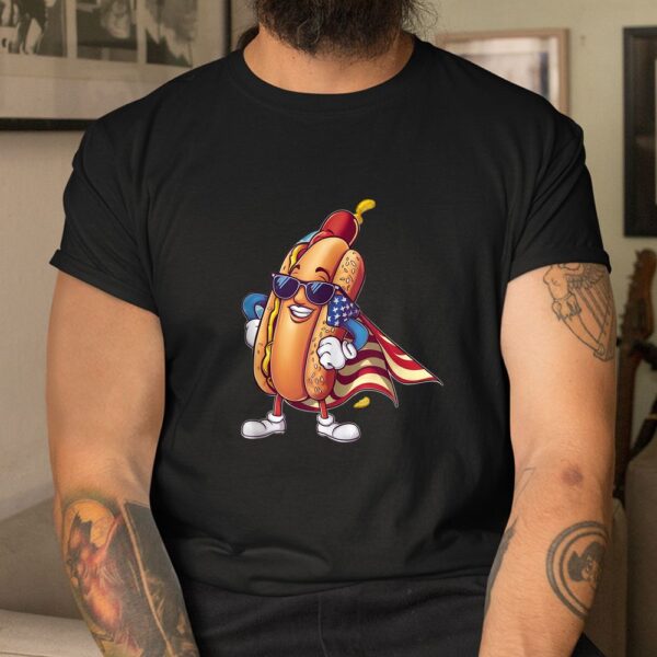 Hot Dog American Flag Superhero Shirt