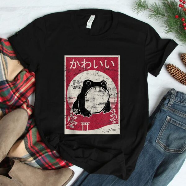 Grumpy Frog Retro Woodblock Vintage Ukiyo Japanese Shirt