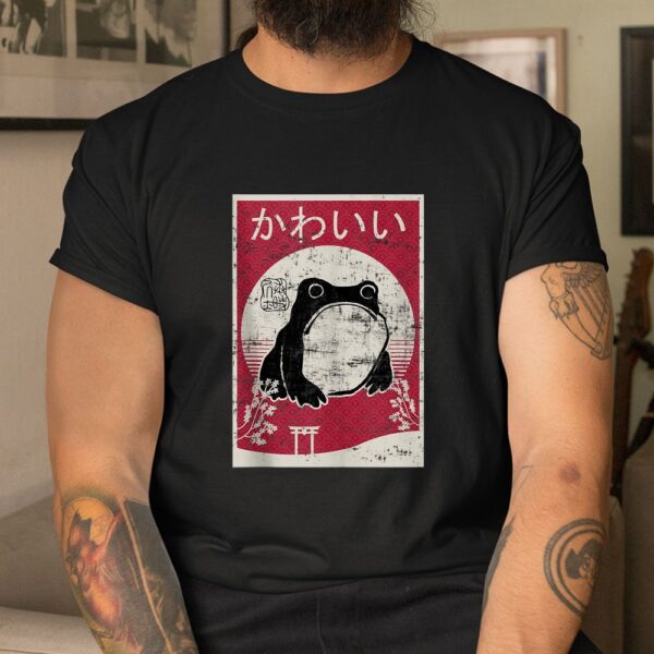 Grumpy Frog Retro Woodblock Vintage Ukiyo Japanese Shirt