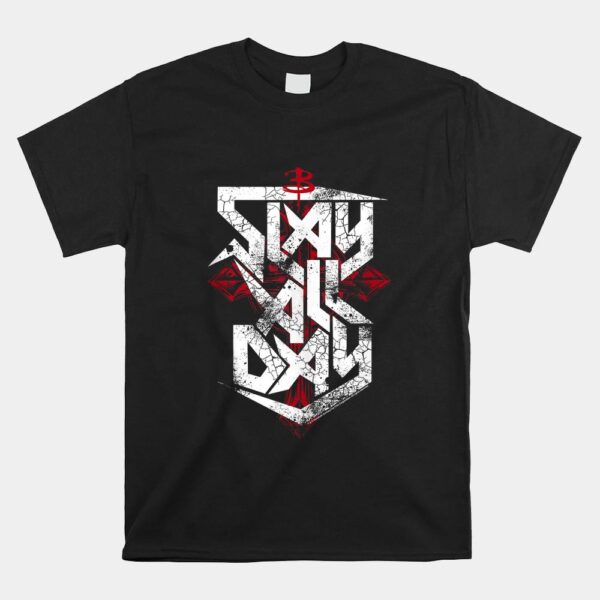 Buffy The Vampire Slayer Slay All Day Big Cracked Text Logo Shirt