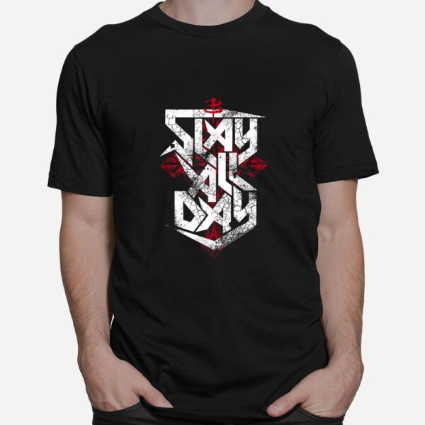 Buffy The Vampire Slayer Slay All Day Big Cracked Text Logo Shirt