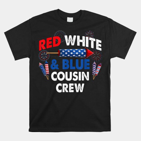 US Flag Red White And Blue Cousin Crew Shirt
