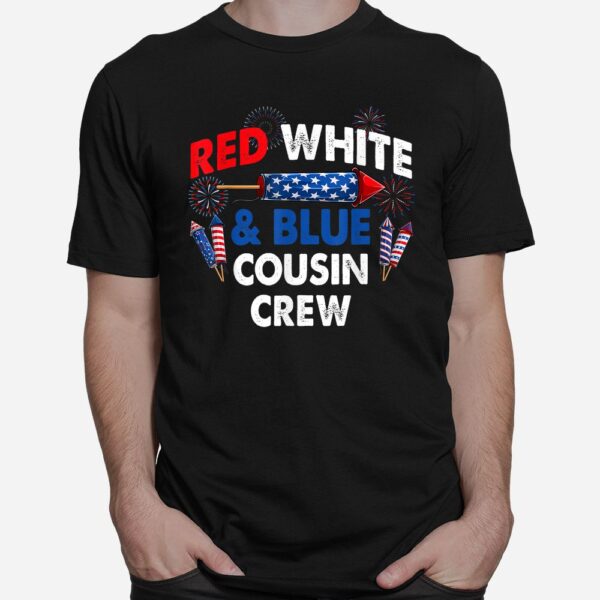 US Flag Red White And Blue Cousin Crew Shirt