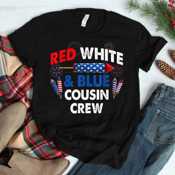 US Flag Red White And Blue Cousin Crew Shirt