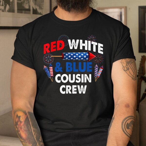 US Flag Red White And Blue Cousin Crew Shirt