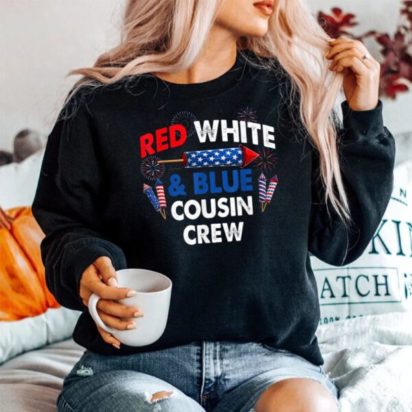 US Flag Red White And Blue Cousin Crew Shirt