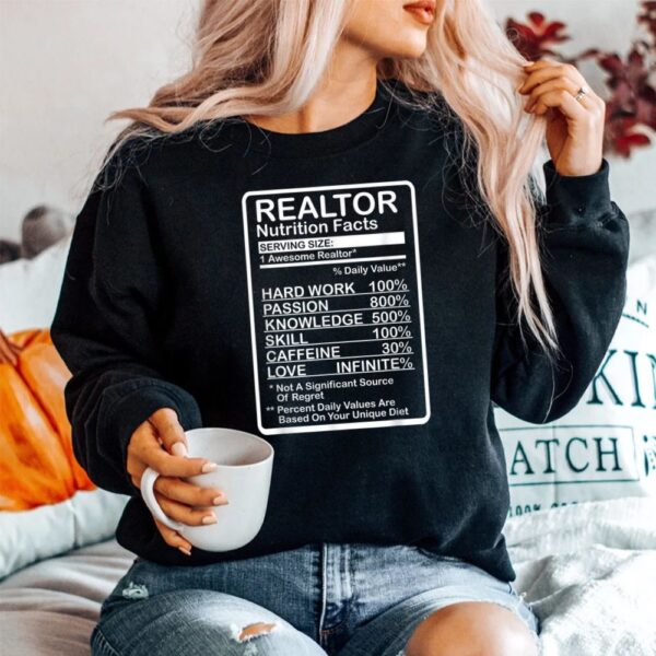 Realtor Nutrition Facts Shirt