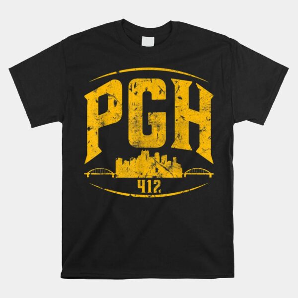 Pittsburgh Pennsylvania Steel City Skyline PGH 412 Shirt