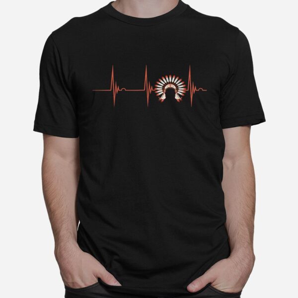 Heartbeat EKG Pulse Native Indian Warbonnet Native American Shirt