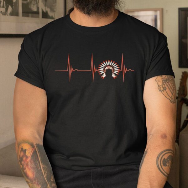 Heartbeat EKG Pulse Native Indian Warbonnet Native American Shirt