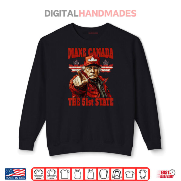 Black Sweatshirt Funny Donald Trump Make Canada 51st State Shirt